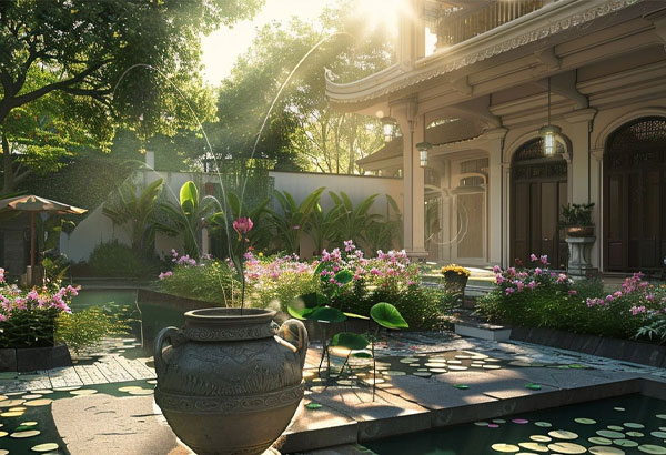 Góc sân vườn rộng 5